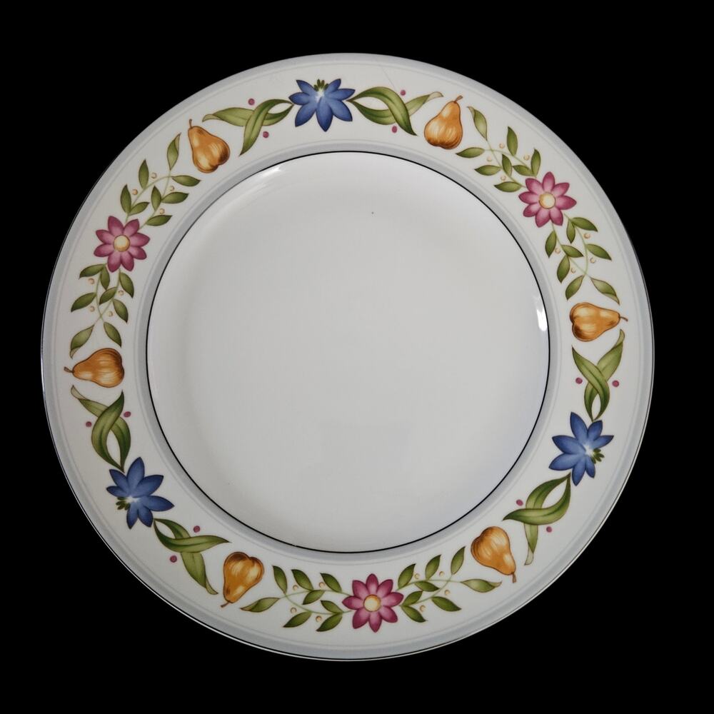 Studio Nova Fruit Buffet 12" Round Serving Platter Chop Plate Floral Fruit